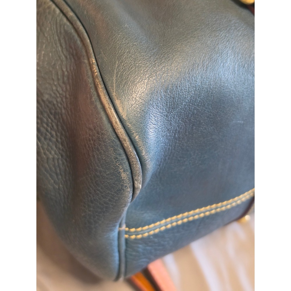 Dooney & Bourke Florentine Teal  Leather Satchel Crossbody Bag Tassel Handbag - Picture 6 of 10